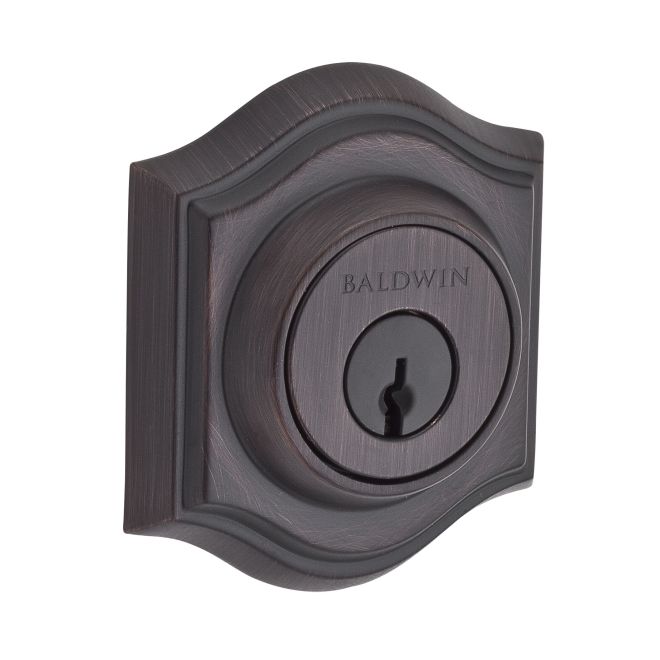 Baldwin Reserve DCTAD112S Double Cylinder Traditional Arch Deadbolt with 6AL Latch; Dual Strike; and SmartKey Venetian Bronze Finish - Venetian Bronze - NA