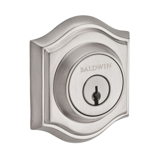 Baldwin Reserve DCTAD150S Double Cylinder Traditional Arch Deadbolt with 6AL Latch; Dual Strike; and SmartKey Satin Nickel Finish - Satin Nickel - NA