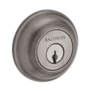 Baldwin Reserve DCTRD152 Double Cylinder Traditional Round Deadbolt with 6AL Latch and Dual Strike Matte Antique Nickel Finish - Matte Antique Nickel - NA