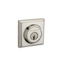 Baldwin Reserve DCTSD141 Double Cylinder Traditional Square Deadbolt with 6AL Latch and Dual Strike Bright Nickel Finish - Bright Nickel - NA