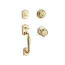 Baldwin Reserve DCWESXTRATRR003 Double Cylinder Westcliff Handleset with Traditional Knob and Traditional Round Rose with 6AL Latch and Dual Strike Lifetime Brass Finish - NA - NA