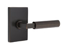 Emtek Select L-Square Faceted Brass Modern Lever with Modern Rectangular Rosette