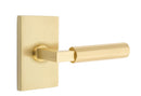 Emtek Select L-Square Faceted Brass Modern Lever with Modern Rectangular Rosette