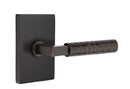 Emtek Select, L-Square Hammered Lever, Modern Rectangular Rosette