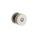 Baldwin Reserve ENCONCRR141 Entry Contemporary Knob and Contemporary Round Rose with 6AL Latch and Dual Strike Bright Nickel Finish - Bright Nickel - Brass