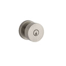 Baldwin Reserve ENCONCRR150 Entry Contemporary Knob and Contemporary Round Rose with 6AL Latch and Dual Strike Satin Nickel Finish - Satin Nickel - Brass