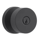 Baldwin Reserve ENCONCRR190 Entry Contemporary Knob and Contemporary Round Rose with 6AL Latch and Dual Strike Satin Black Finish - Satin Black - Brass
