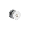Baldwin Reserve ENCONCRR260 Entry Contemporary Knob and Contemporary Round Rose with 6AL Latch and Dual Strike Bright Chrome Finish - Bright Chrome - Brass