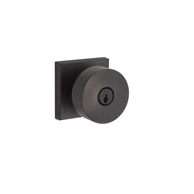 Baldwin Reserve ENCONCSR112 Entry Contemporary Knob and Contemporary Square Rose with 6AL Latch and Dual Strike Venetian Bronze Finish - Venetian Bronze - Brass