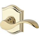 Baldwin Reserve ENCURRTAR003 Entry Right Hand Curve Lever and Traditional Arch Rose with 6AL Latch and Dual Strike Lifetime Brass Finish - Right Hand - Brass
