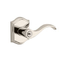 Baldwin Reserve ENCURRTAR141 Entry Right Hand Curve Lever and Traditional Arch Rose with 6AL Latch and Dual Strike Bright Nickel Finish - Right Hand - Brass