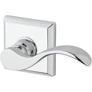 Baldwin Reserve ENCURRTSR260 Entry Right Hand Curve Lever and Traditional Square Rose with 6AL Latch and Dual Strike Bright Chrome Finish - Right Hand - Brass