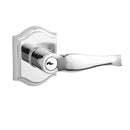 Baldwin Reserve ENDECTAR003 Entry Right Hand Decorative Lever and Traditional Arch Rose with 6AL Latch and Dual Strike Lifetime Brass Finish - Right Hand - Brass