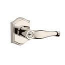 Baldwin Reserve ENDECTAR141 Entry Right Hand Decorative Lever and Traditional Arch Rose with 6AL Latch and Dual Strike Bright Nickel Finish - Right Hand - Brass