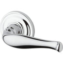 Baldwin Reserve ENDECTRR260 Entry Right Hand Decorative Lever and Traditional Round Rose with 6AL Latch and Dual Strike Bright Chrome Finish - Right Hand - Brass