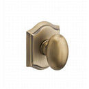 Baldwin Reserve ENELLTAR049 Entry Ellipse Knob and Traditional Arch Rose with 6AL Latch and Dual Strike Matte Brass and Black Finish - Matte Brass and Black - Brass