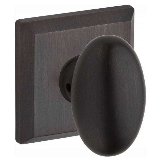 Baldwin Reserve ENELLTSR112 Entry Ellipse Knob and Traditional Square Rose with 6AL Latch and Dual Strike Venetian Bronze Finish - Venetian Bronze - Brass