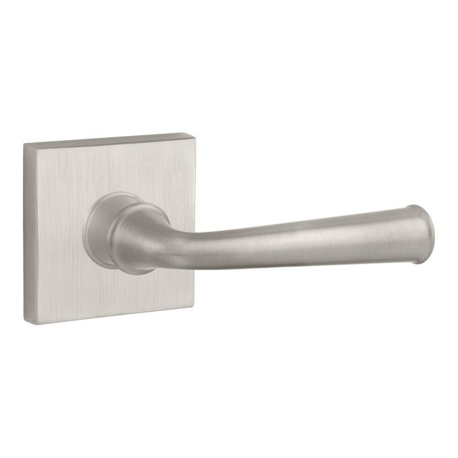 Baldwin Reserve ENFEDCSR150 Entry Federal Lever and Contemporary Square Rose with 6AL Latch and Dual Strike Satin Nickel Finish - NA - Brass