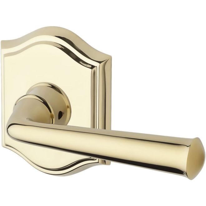 Baldwin Reserve ENFEDTAR003 Entry Right Hand Federal Lever and Traditional Arch Rose with 6AL Latch and Dual Strike Lifetime Brass Finish - Right Hand - Brass