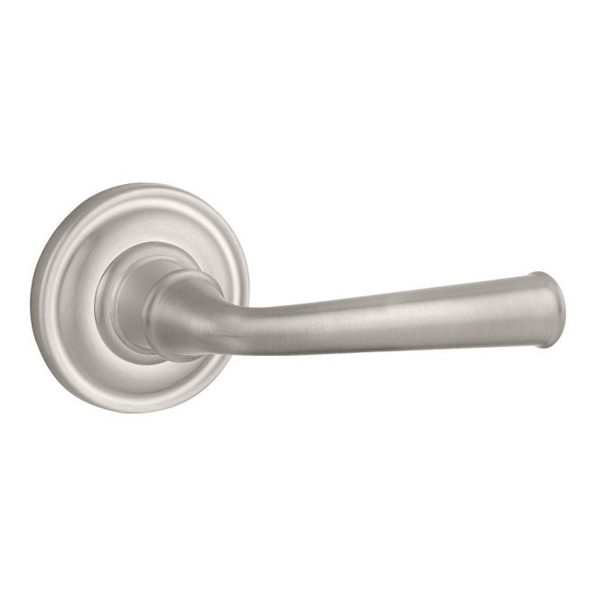 Baldwin Reserve ENFEDTRR150 Entry Right Hand Federal Lever and Traditional Round Rose with 6AL Latch and Dual Strike Satin Nickel Finish - Right Hand - Brass