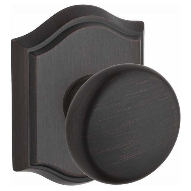 Baldwin Reserve ENROUTAR112 Entry Round Knob and Traditional Arch Rose with 6AL Latch and Dual Strike Venetian Bronze Finish - Venetian Bronze - Brass