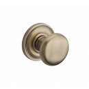 Baldwin Reserve ENROUTRR049 Entry Round Knob and Traditional Round Rose with 6AL Latch and Dual Strike Matte Brass and Black Finish - Matte Brass and Black - Brass