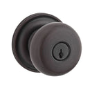 Baldwin Reserve ENROUTRR112 Entry Round Knob and Traditional Round Rose with 6AL Latch and Dual Strike Venetian Bronze Finish - Venetian Bronze - Brass