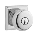 Baldwin Reserve ENROUTSR003 Entry Round Knob and Traditional Square Rose with 6AL Latch and Dual Strike Lifetime Brass Finish - Lifetime Brass - Brass