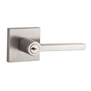Baldwin Reserve ENSQUCSR150 Entry Square Lever and Contemporary Square Rose with 6AL Latch and Dual Strike Satin Nickel Finish - NA - Brass