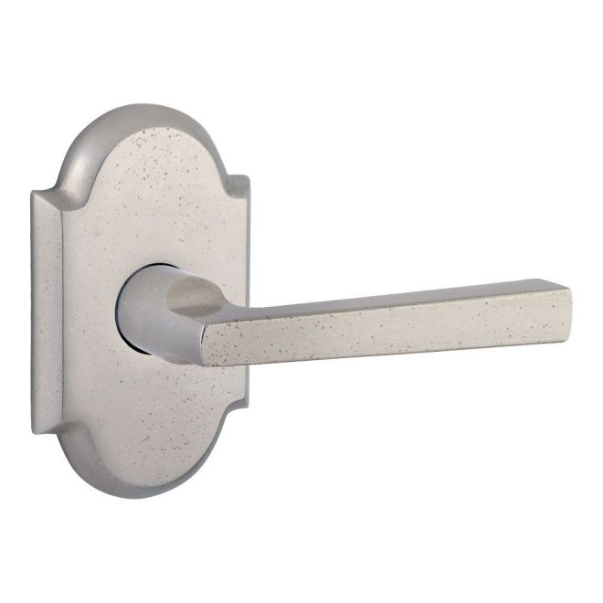 Baldwin Reserve ENTAPRAR492 Entry Taper Lever and Rustic Arch Rose with 6AL Latch and Dual Strike White Bronze Finish - NA - Brass