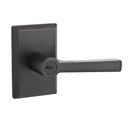 Baldwin Reserve ENTAPRSR481 Entry Taper Lever and Rustic Square Rose with 6AL Latch and Dual Strike Dark Bronze Finish - NA - Brass