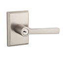 Baldwin Reserve ENTAPRSR492 Entry Taper Lever and Rustic Square Rose with 6AL Latch and Dual Strike White Bronze Finish - NA - Brass