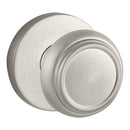 Baldwin Reserve ENTRACSR150 Entry Traditional Knob and Contemporary Round Rose with 6AL Latch and Dual Strike Satin Nickel Finish - Satin Nickel - Brass