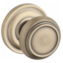 Baldwin Reserve ENTRATRR049 Entry Traditional Knob and Traditional Round Rose with 6AL Latch and Dual Strike Matte Brass and Black Finish - Matte Brass and Black - Brass