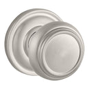 Baldwin Reserve ENTRATRR150 Entry Traditional Knob and Traditional Round Rose with 6AL Latch and Dual Strike Satin Nickel Finish - Satin Nickel - Brass