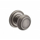 Baldwin Reserve ENTRATRR152 Entry Traditional Knob and Traditional Round Rose with 6AL Latch and Dual Strike Matte Antique Nickel Finish - Matte Antique Nickel - Brass