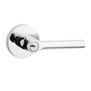Baldwin Reserve ENTUBCRR260 Entry Tube Lever and Contemporary Round Rose with 6AL Latch and Dual Strike Bright Chrome Finish - NA - Brass
