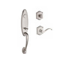 Baldwin Reserve FDCHEXCURLTAR150 Full Dummy Chesapeake Handleset Left Hand Curve Lever and Traditional Arch Rose Satin Nickel Finish - Left Hand - NA