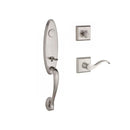 Baldwin Reserve FDCHEXCURRTSR150 Full Dummy Chesapeake Handleset Right Hand Curve Lever and Traditional Square Rose Satin Nickel Finish - Right Hand - NA