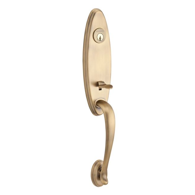 Baldwin Reserve FDCHEXDECLTAR049 Full Dummy Chesapeake Handleset Left Hand Decorative Lever and Traditional Arch Rose Matte Brass and Black Finish - Left Hand - NA