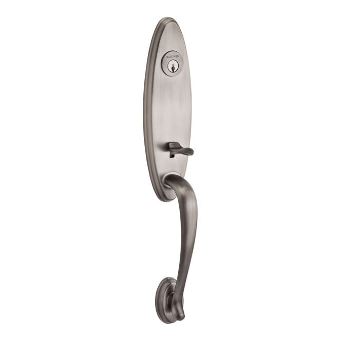 Baldwin Reserve FDCHEXDECLTAR152 Full Dummy Chesapeake Handleset Left Hand Decorative Lever and Traditional Arch Rose Matte Antique Nickel Finish - Left Hand - NA