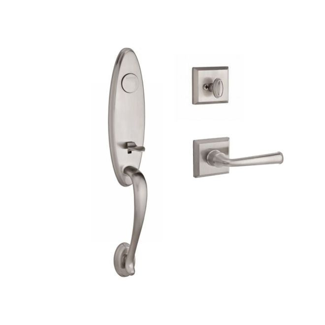 Baldwin Reserve FDCHEXFEDLTSR150 Full Dummy Chesapeake Handleset Left Hand Federal Lever and Traditional Square Rose Satin Nickel Finish - Left Hand - NA