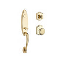 Baldwin Reserve FDCHEXROUTAR003 Full Dummy Chesapeake Handleset Round Knob and Traditional Arch Rose Lifetime Brass Finish - NA - NA