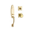 Baldwin Reserve FDCHEXROUTSR003 Full Dummy Chesapeake Handleset Round Knob and Traditional Square Rose Lifetime Brass Finish - NA - NA