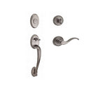Baldwin Reserve FDCOLXCURLTRR152 Full Dummy Columbus Handleset Left Hand Curve Lever and Traditional Round Rose Matte Antique Nickel Finish - Left Hand - NA