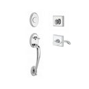 Baldwin Reserve FDCOLXCURRTSR260 Full Dummy Columbus Handleset Right Hand Curve Lever and Traditional Square Rose Bright Chrome Finish - Right Hand - NA