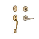 Baldwin Reserve FDCOLXDECRTAR049 Full Dummy Columbus Handleset Right Hand Decorative Lever and Traditional Arch Rose Matte Brass and Black Finish - Right Hand - NA