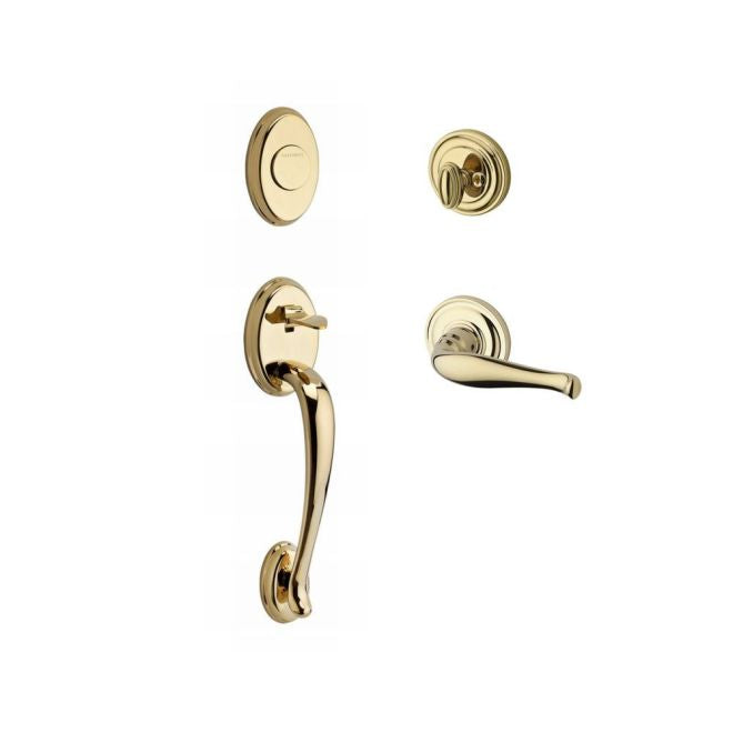 Baldwin Reserve FDCOLXDECRTRR003 Full Dummy Columbus Handleset Right Hand Decorative Lever and Traditional Round Rose Lifetime Brass Finish - Right Hand - NA