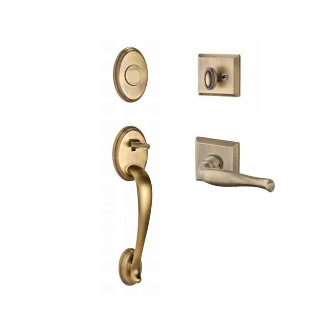 Baldwin Reserve FDCOLXDECRTSR049 Full Dummy Columbus Handleset Right Hand Decorative Lever and Traditional Square Rose Matte Brass and Black Finish - Right Hand - NA