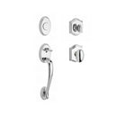 Baldwin Reserve FDCOLXELLTAR260 Full Dummy Columbus Handleset Ellipse Knob and Traditional Arch Rose Bright Chrome Finish - Bright Chrome - NA